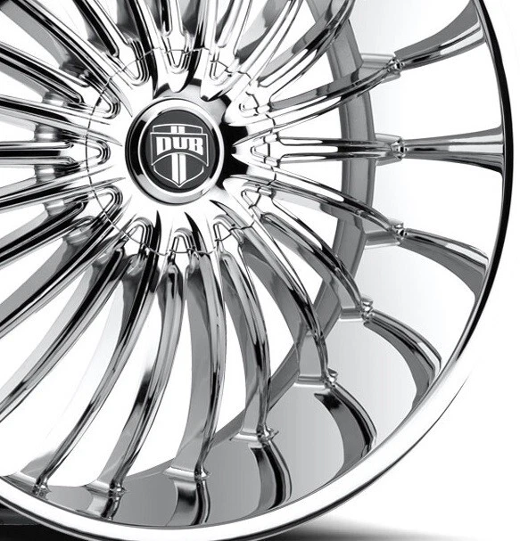 26 CHROME DUB WHEELS RIMS SUAVE FITS CADILLAC ESCALADE ESV EXT MULTI SPOKES DEEP Foto 4 de 4