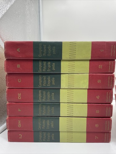 Compton’s Pictured Encyclopedia 1962 Complete Red Green Atomic Vintage Staging - Picture 2 of 13