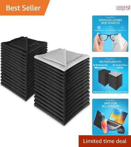Compact 30-Pack Microfiber Cleaning Cloths - Ideal for Glasses & Electronics
