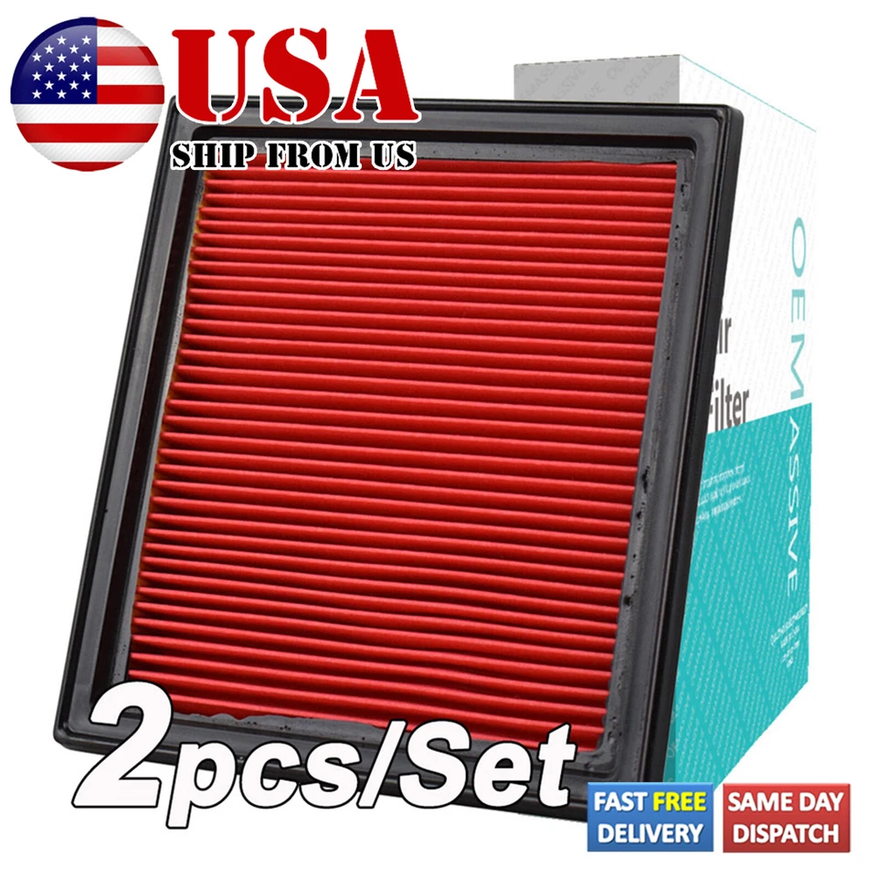 NUEVO PARA NISSAN INFINITI Juego de 2 filtros de aire motor 16546JK20A EX35 G37 Q60 370Z Foto 2 de 4