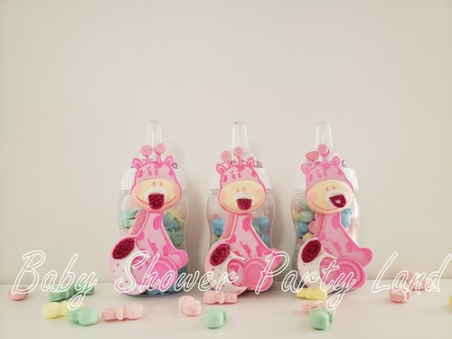 Biberones de jirafa baby shower es una niña juego favores premios safari animales de la selva - Imagen 9 de 11