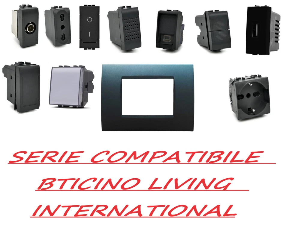 MAPAM STOCK Bticino living light international compatibile presa schuko pulsante usb