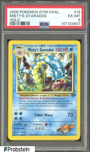 2000 Pokemon Gym Challenge #13 Misty's Gyarados Holo PSA 6 EX-MT