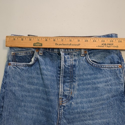 Jeans Reformation Cynthia donna 25 blu bottoni dritti mosca vita alta cropped - Foto 4 di 7