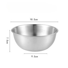 Image of Stainless Steel Mixing Bowl Set with Measurements for Baking Cooking Salad UK