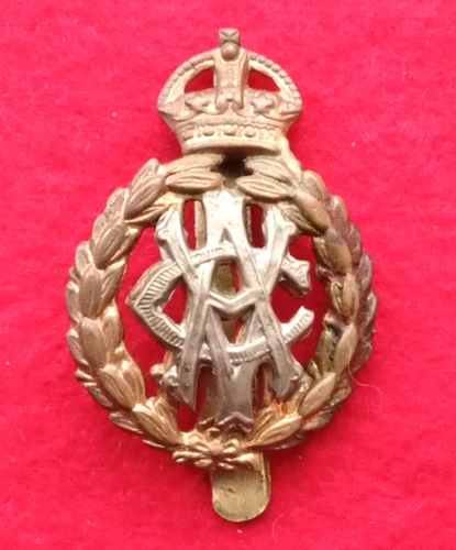 WWI / WW2 Army Veterinary Corps Brass Military Cap Badge.    A1-60