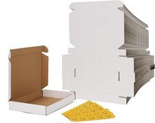 RLAVBL 100 Pack 7x5x1 Small Shipping Boxes, White Corrugated Cardboard Mailer Bo