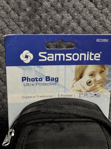 Samsonite Small Camera Black Pouch Case Bag Adjustable Shoulder Crossbody Strap - Picture 3 of 4