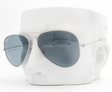 Ray-Ban Aviator Sunglasses RB3025 003/02 Shiny Silver Polarized Blue 55mm w/case