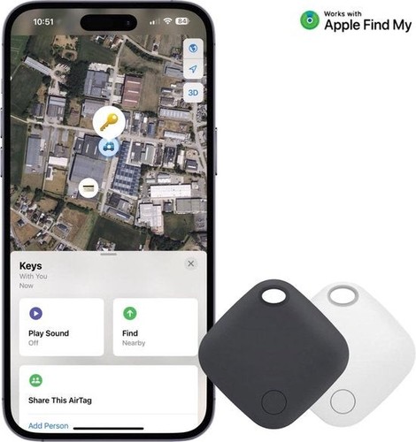 Traceur Bluetooth Perel Smart Tag, 2 pièces, avec porte-clés,