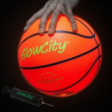 Glow in The Dark Basketball for Teen Boy - Glowing Red Basket Ball, Light Up ...