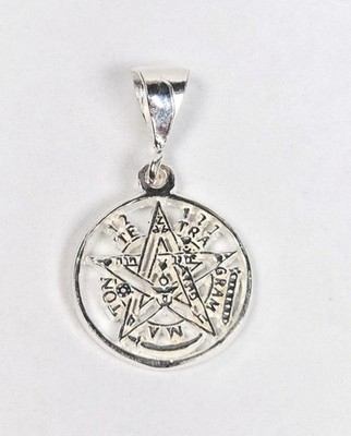 Tetragrammaton Schutz Amulett Anhänger 925 Sterling Silber Mexikanisch - 22mm