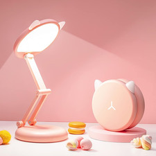 Cute Desk Lamp Pink Dorm Lamps for College Girls Foldable Portable Rechargeable