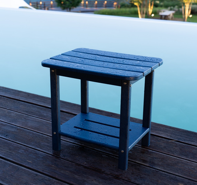 #ad #ad HDPE 2 Tier Outdoor Side Table Patio End Table Weather Resistant $49.99