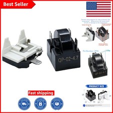 3-Pin 4.7 Ohm Refrigerator Start Relay 1/2HP Compressor Protector Kit