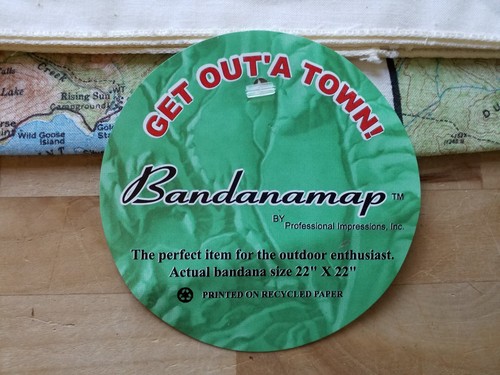 Bandanamap Glacier National Park Bandana 22" x 22" - Topographical Map NEW - Picture 3 of 6