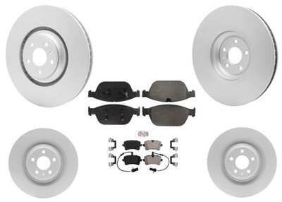 For Audi A8 2011 2012 2013 2017 2018 Front & Rear Coated Disc Brake Rotors & Pad