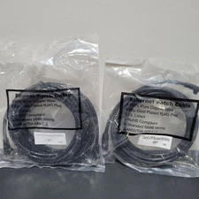 (2) 15 Ft And 10ft Cat6 UTP Ethernet Network Patch Cable Black Booted 550MHz  