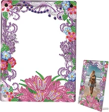 5D Diamond Art Painting Kits Photo Frame with Stand, Flowers Style THK008 