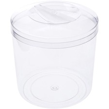 Pioneer Plastics Clear Round Container with Pinch Style Lid, 7.9375" W x 7.5" H