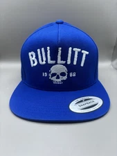 Bullitt Hat Cap Snap Back Skull Embroidered Graphic Mens Yupoong Trucker Mesh