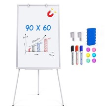 Flip Chart Whiteboard 60x90cm, Magnetic with W60 x H90 cm, White 