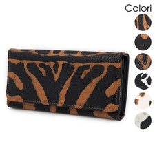 Portafoglio donna grande maculato animalier xl per carte di credito rettangolare