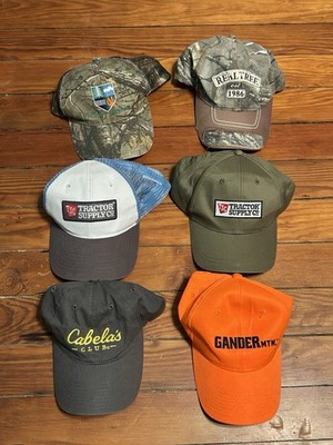 Lot of 6 Hats Tractor Supply Real Tree Cabelas Gander Mountain