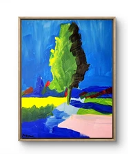 Aleph Original Art Morning Walk 14x11 Contemporary Expressionist Painting