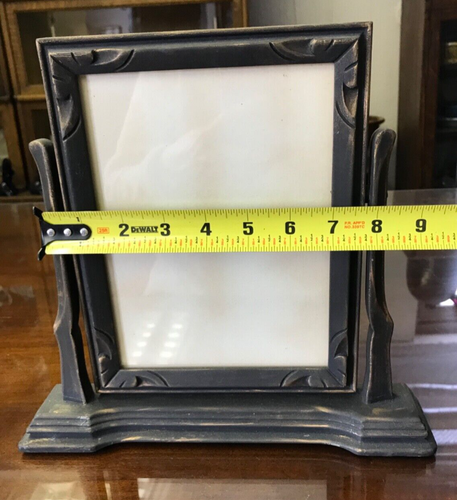 Antique Vintage Wooden Frame Swivel Swinging Tilt Tabletop - Inner 7.5" x 5.75" - Picture 10 of 10