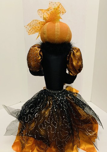 Halloween Pumpkin Head Shelf Sitter Doll 30” Folk Art Joe Spencer Style OOAK. - Picture 8 of 10