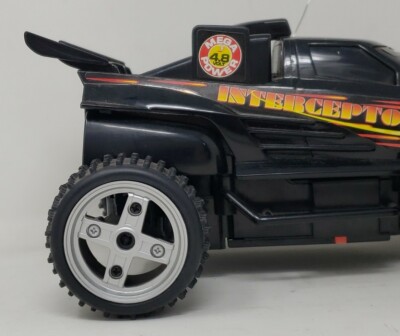 Vintage NIKKO INTERCEPTOR RC Race Car 4.8 Volt Black Flames No
