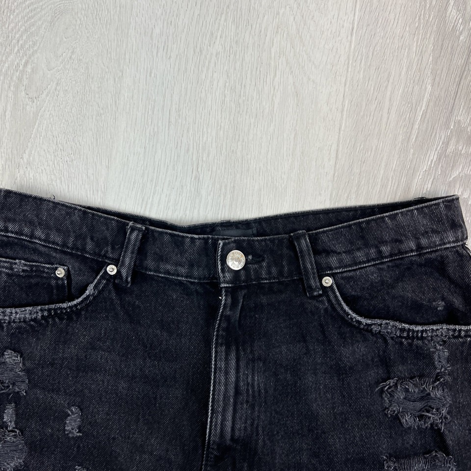 ZARA Women's Black Distressed Denim Shorts Size US 10 eBay