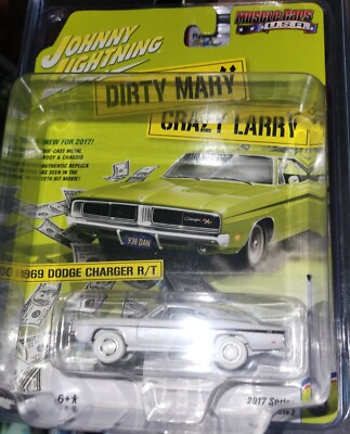 LotOf2 Johnny Lightning Dirty Mary Crazy Larry '69 Charger White