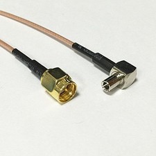 SMA male plug to TS9 male right angle connector cable RG178 15cm 6" NEW Good Qu
