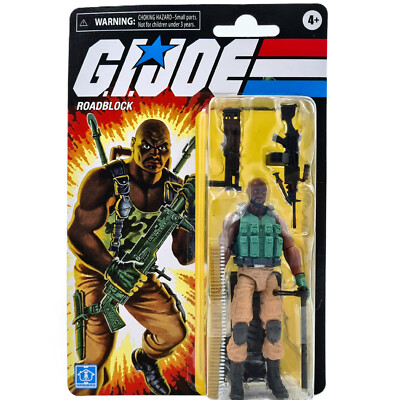 ROADBLOCK FIGURE G.I. JOE HASBRO RETRO GI HEAVY MACHINE GUNNER INFANTRY OVP NEU