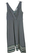 Motherhood Maternity Small Black Sleeveless White Polka Dot Dress Missing Belt