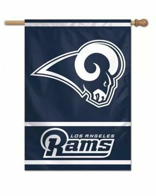 LA Rams Los Angeles 2 Sided Garden Flag Outdoor Window Yard Banner New