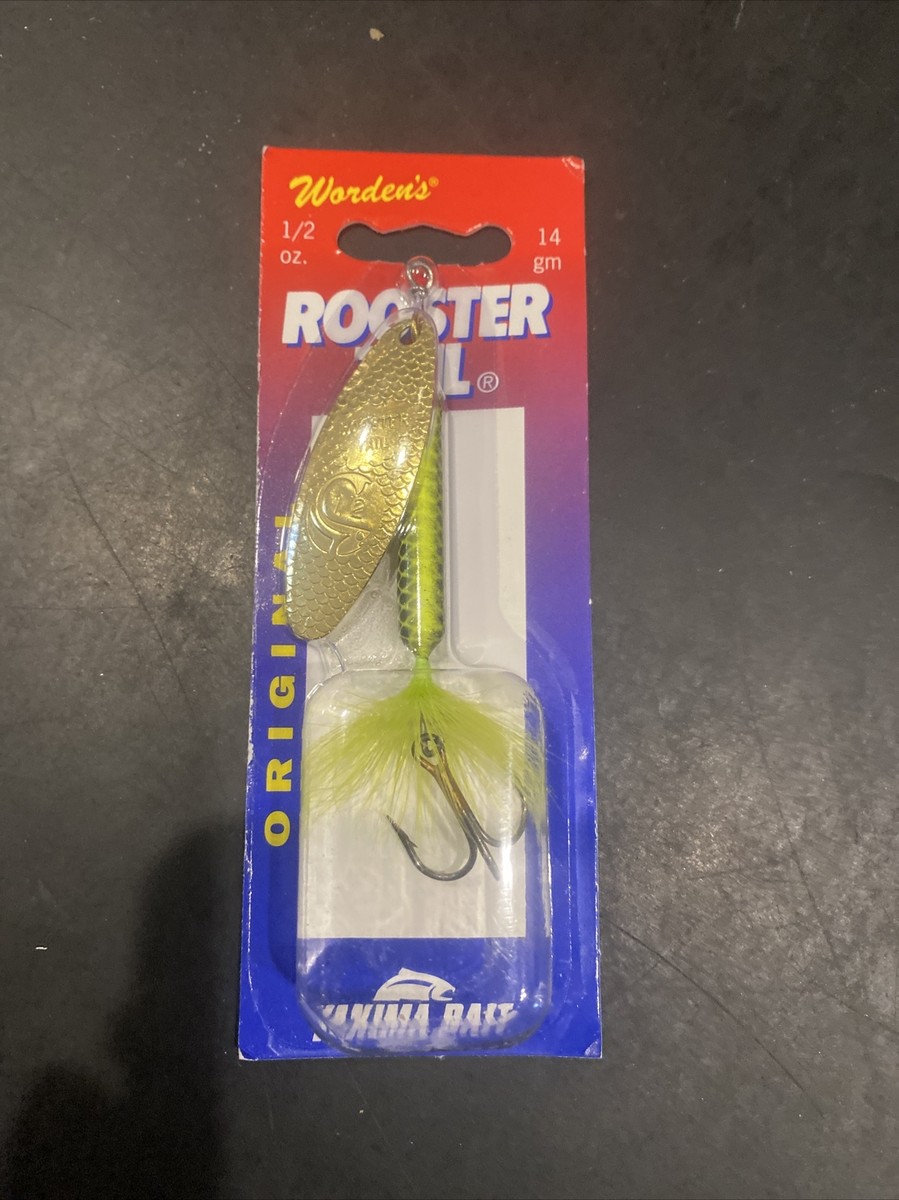Worden's Rooster Tail 216 1/2oz Chartreuse Gold Blade | eBay