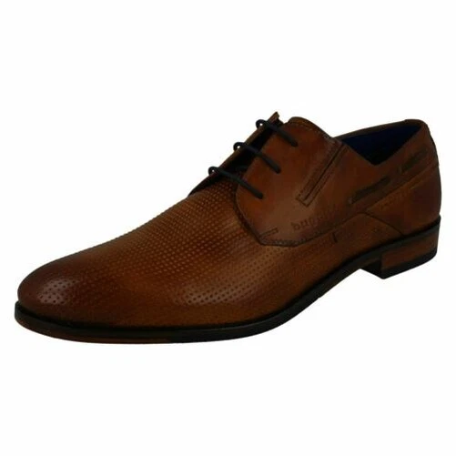 Herren Bugatti Abgerundeter Spitze Formell Schnürbar Absatz Leder Schuhe - Bild 1 von 1