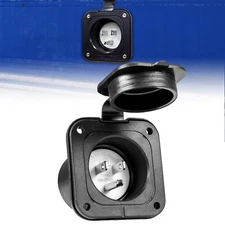 NEMA 5-15 15A Flanged Inlet Shore Power Supply Receptacle for RV Camper Boat