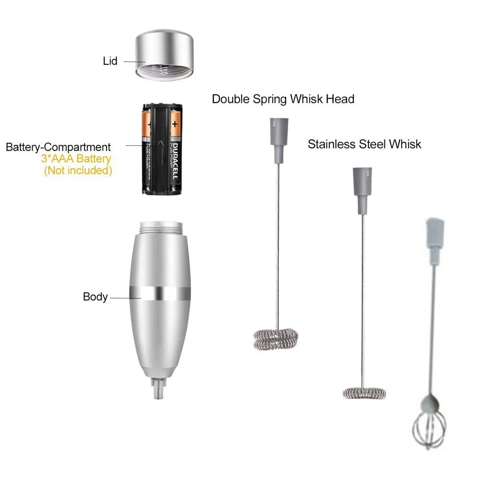 Milk Frother Set Mixer Stirrer Eggbeater Handheld Kitchen Cafe Electric