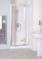 Lakes Loft /caravan Reduced Height 760mm Silver Semi-frameless Pivot Door Lakes Loft /caravan Reduced Height 760mm Silver Semi-frameless Pivot Door