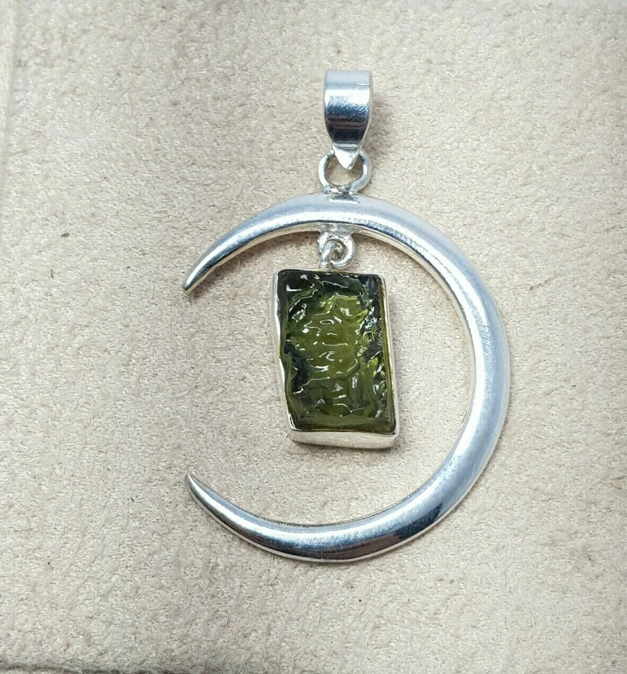 Кулон из натурального молдавита необработанный молдавит метеорит подвеска драгоценный камень - Изображение 2 из 4
