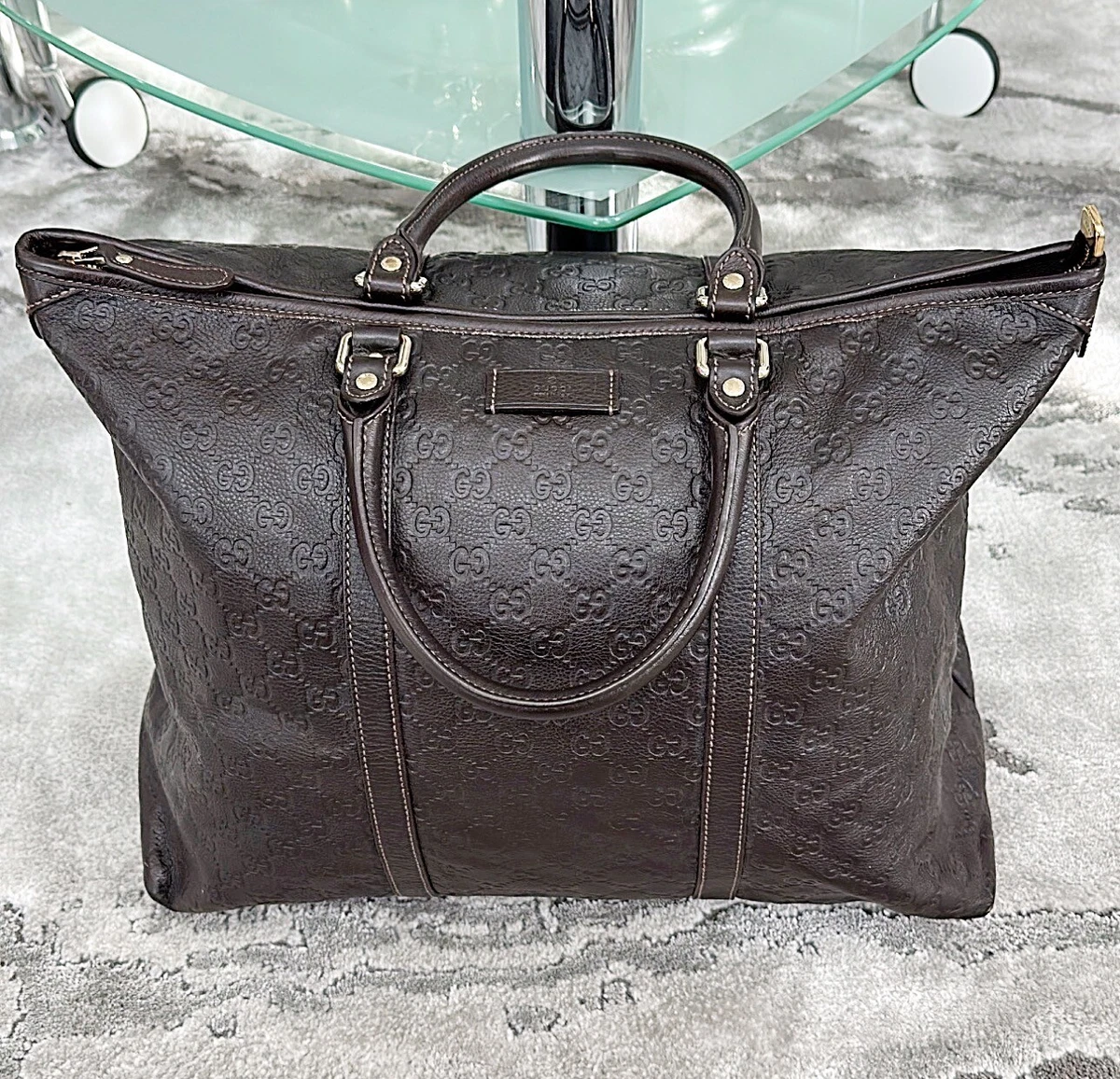 Gucci dark brown sales guccissima leather tote