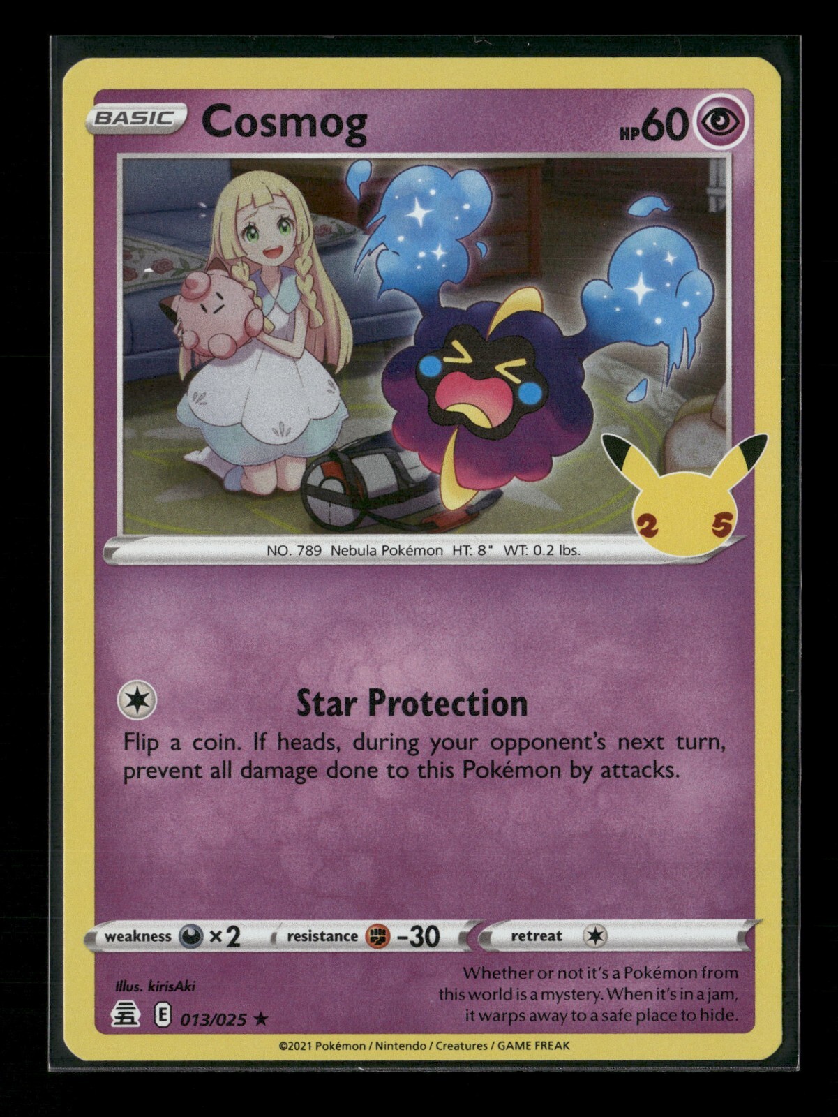 Cosmog 013/025 Celebrations Holo Pokemon Card NM