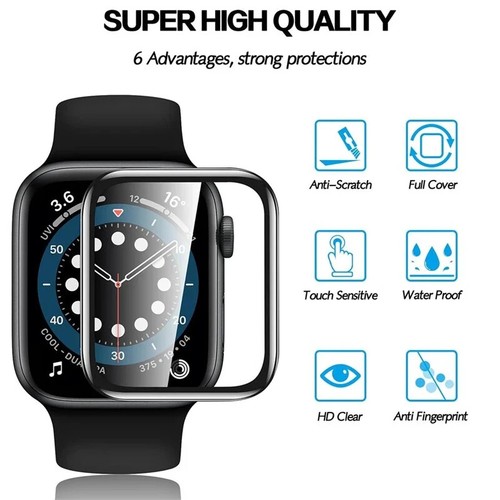 Screen protector for Apple Watch 8 7 SE 6 5 4 3 Ultra 38 40 41 42 44 45 mm 2pcs - Picture 7 of 8