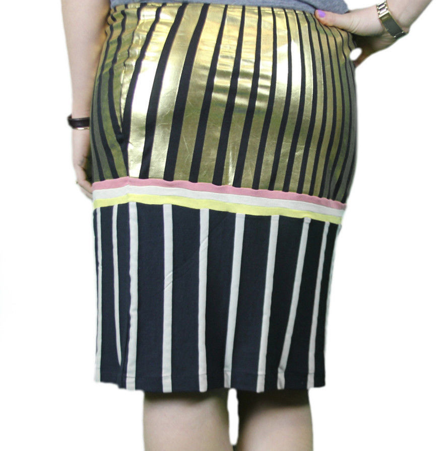 CUSTO BARCELONA Women's Nai Sun Fx Striped Pencil Skirt
