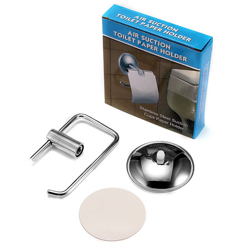 Stainless Steel Suction Cup Toilet Paper Holder Toilet Roll Holder No Drilling eBay