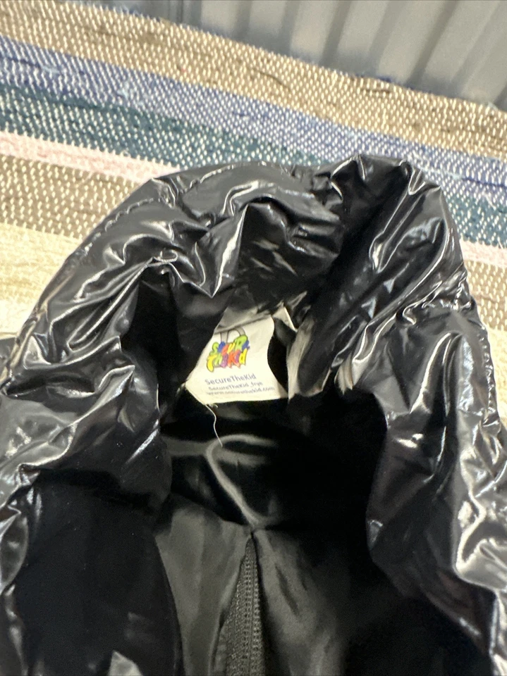 SUPER RARE Secure The Kid Patent Faux Leather Puffer Jacket Full Zip Men 2XL XXL - Image 3 of 4